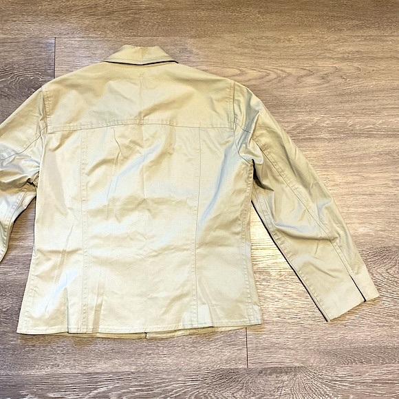 JONES & CO (NWOT) • Tan Lightweight Thin Zip-Up Cotton Jacket Coat • Size Small - Picture 12 of 16